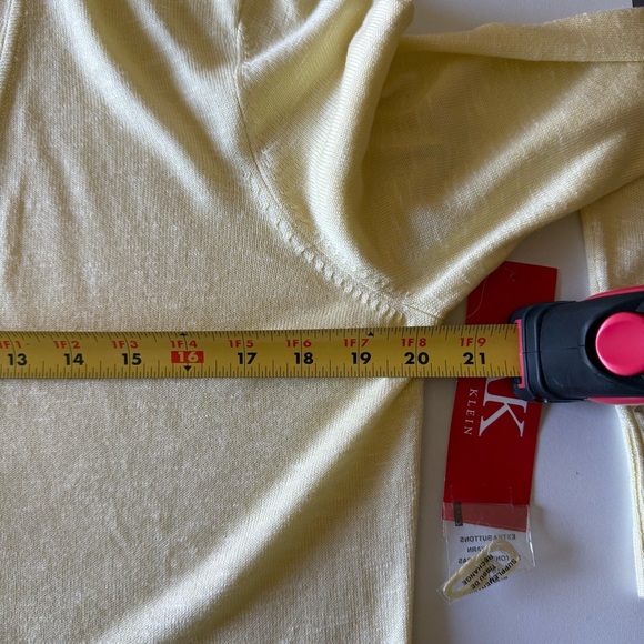 NWT Women’s Anne Klein Butter Yellow Cardigan Sweater & Knit Top Set M - Picture 10 of 11